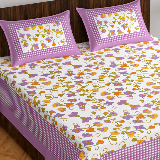 Jaipuri Trendy Bedsheet 100% Cotton Rajasthani Traditional Queen Size Bedsheet with 2 Pillow Cover 90*100 www,JaipurToHome.com
