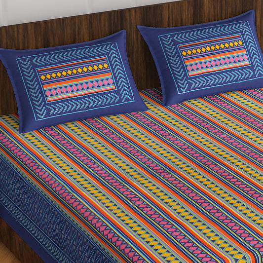 Trendy Bedsheet 100% Cotton Queen Size Bedsheet With 2 Pillow Cover www.jaipurtohome.com