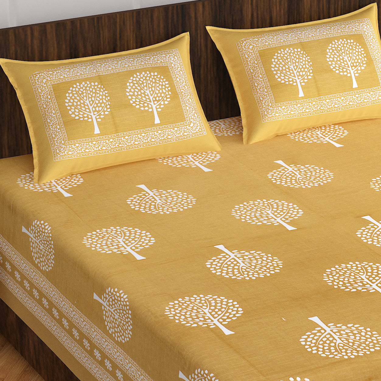 Trendy Bedsheet 100% Cotton Queen Size Bedsheet With 2 Pillow Cover's www.jaipurtohome.com