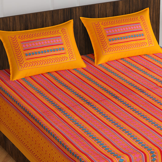 Trendy Bedsheet 100% Cotton Queen Size Bedsheet With 2 Pillow Cover www.jaipurtohome.com