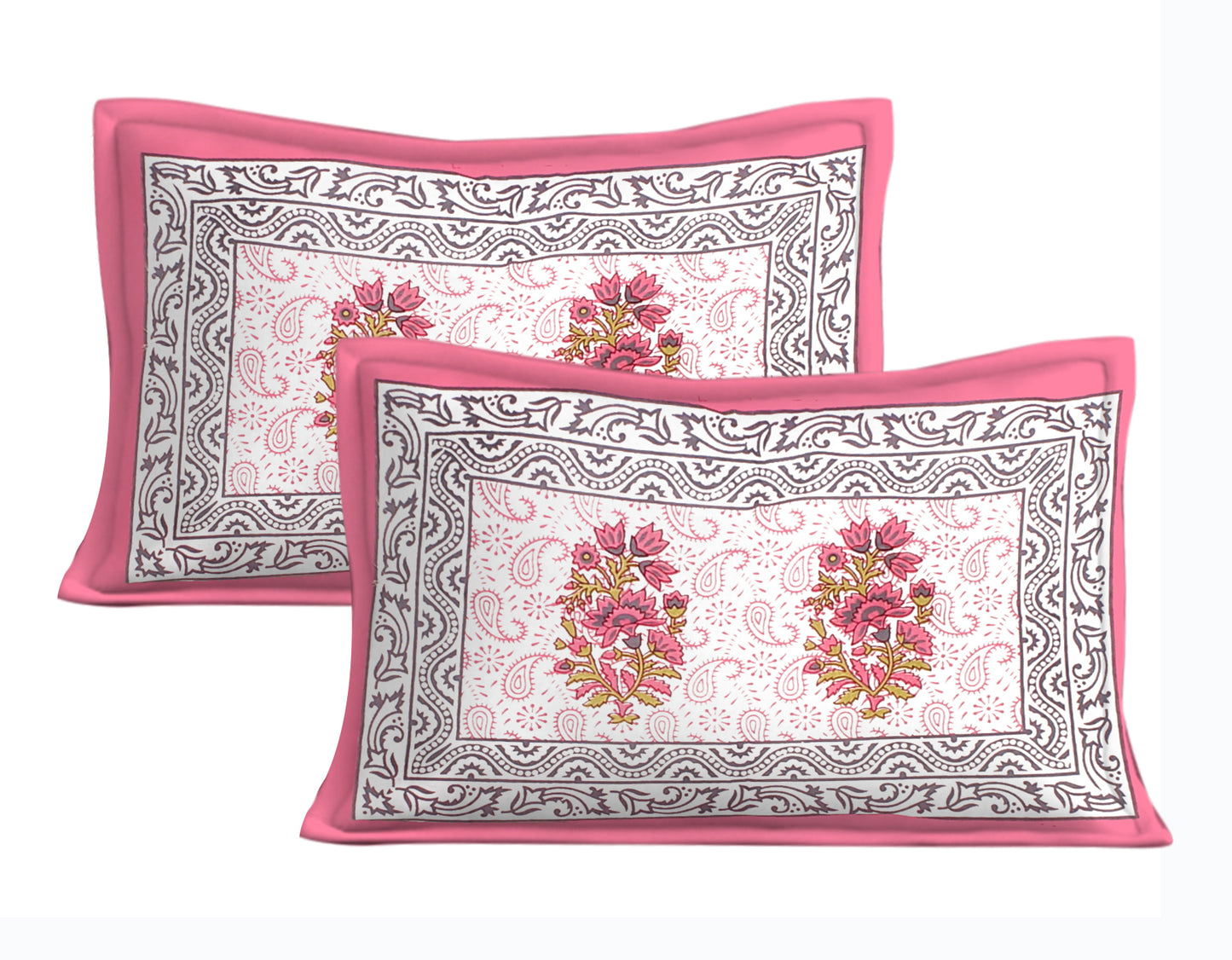 JAIPURI 100% Cotton Rajasthani Jaipuri Queen Size Bedsheet with 2 Pillow Cover. www.jaipurtohome.com