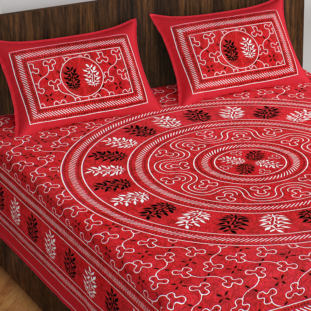 Trendy Bedsheet 100%  Cotton Queen Size Bedsheet With 2 Pillow Cover www.jaipurtohome.com