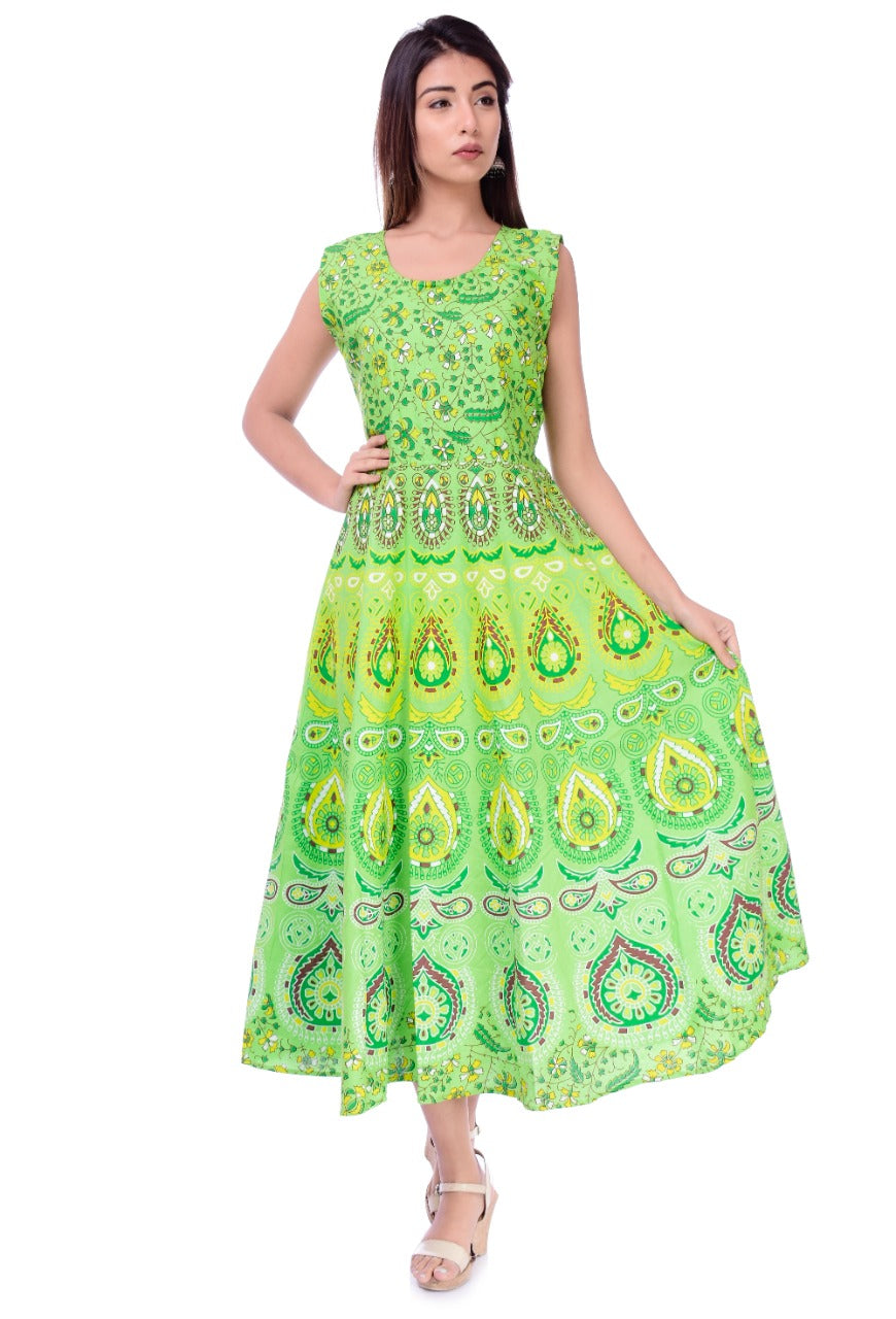 Trendy Classic Beautiful Women Cotton Maternity Semi-Stitched Fabric Maxi Dress -Free Size JAIPUR PRINTS