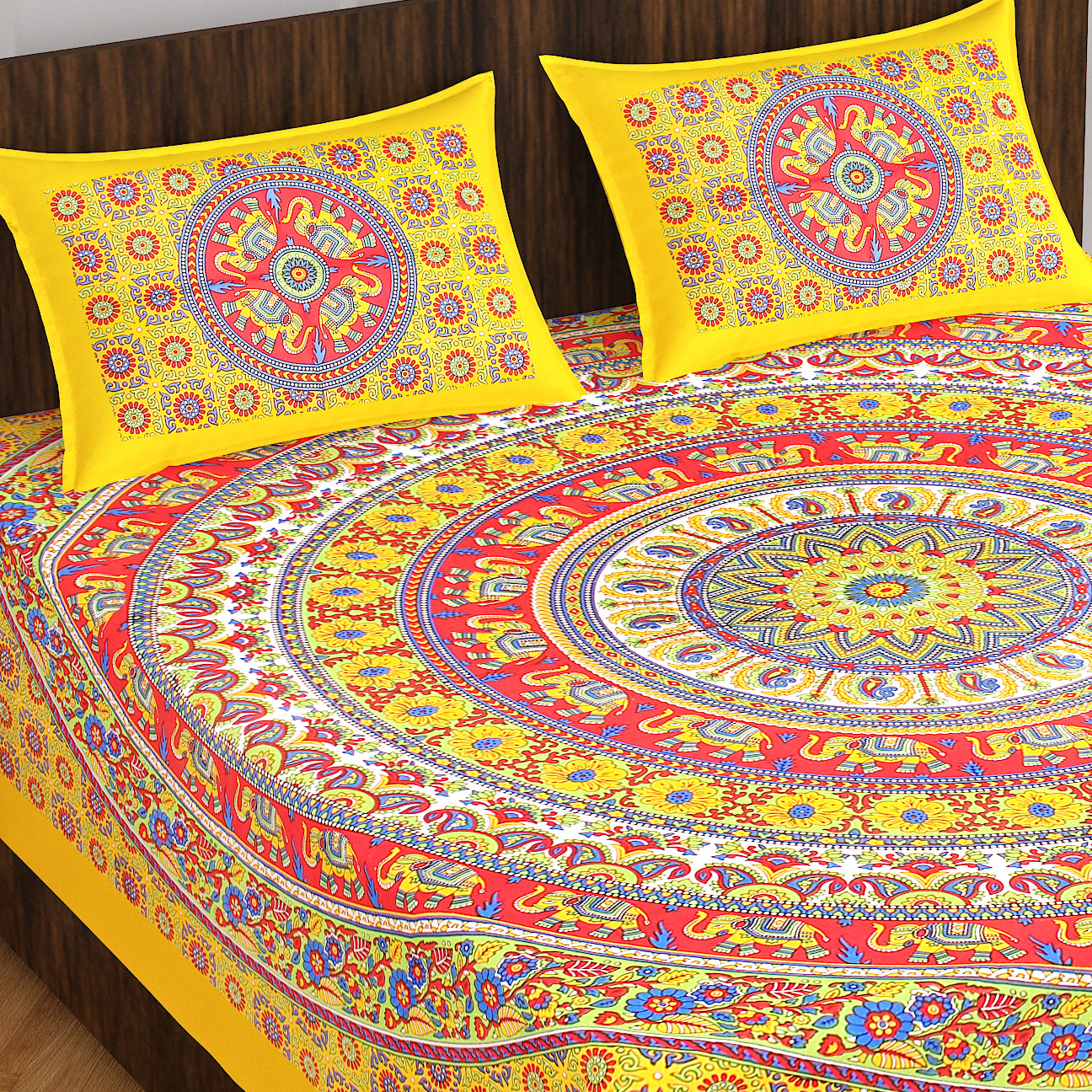 Trendy Bedsheet 100%Cotton Queen Size Bedsheet With 2 Pillow Cover www.jaipurtohome.com