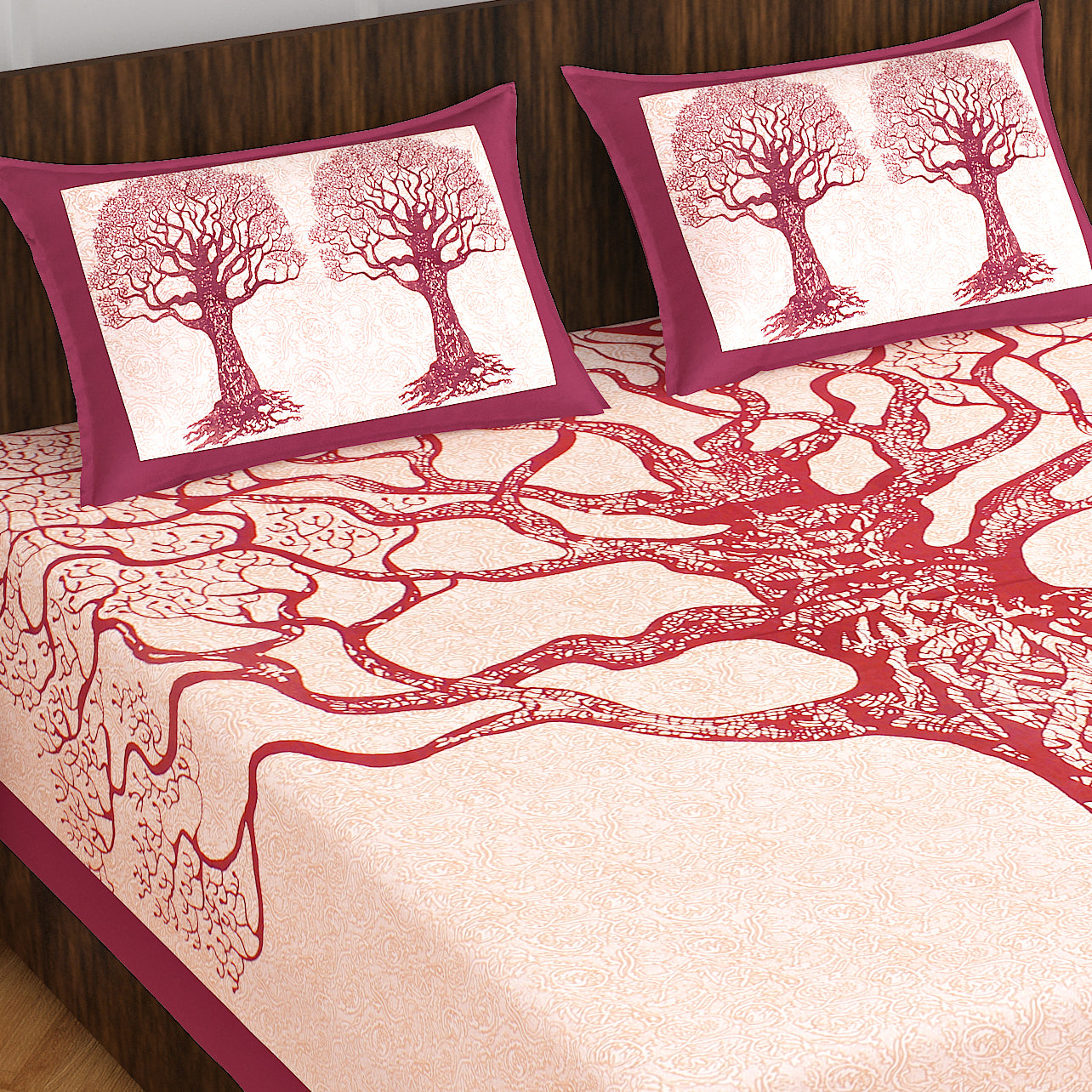 Trendy Bedsheet 100% Cotton Queen Size Bedsheet With 2 Pillow Cover www.jaipurtohome.com