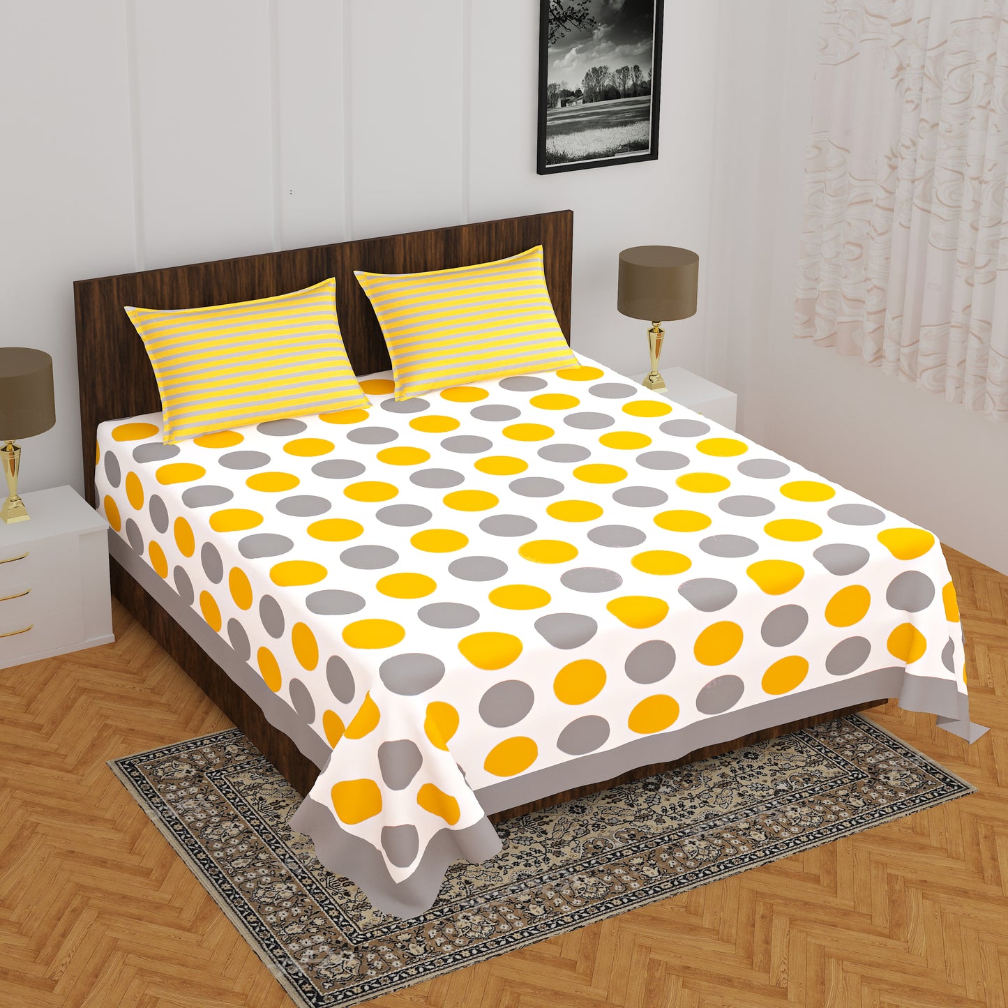 Trendy Bedsheet 100% Cotton Queen Size Bedsheet With 2 Pillow Cover www.jaipurtohome.com