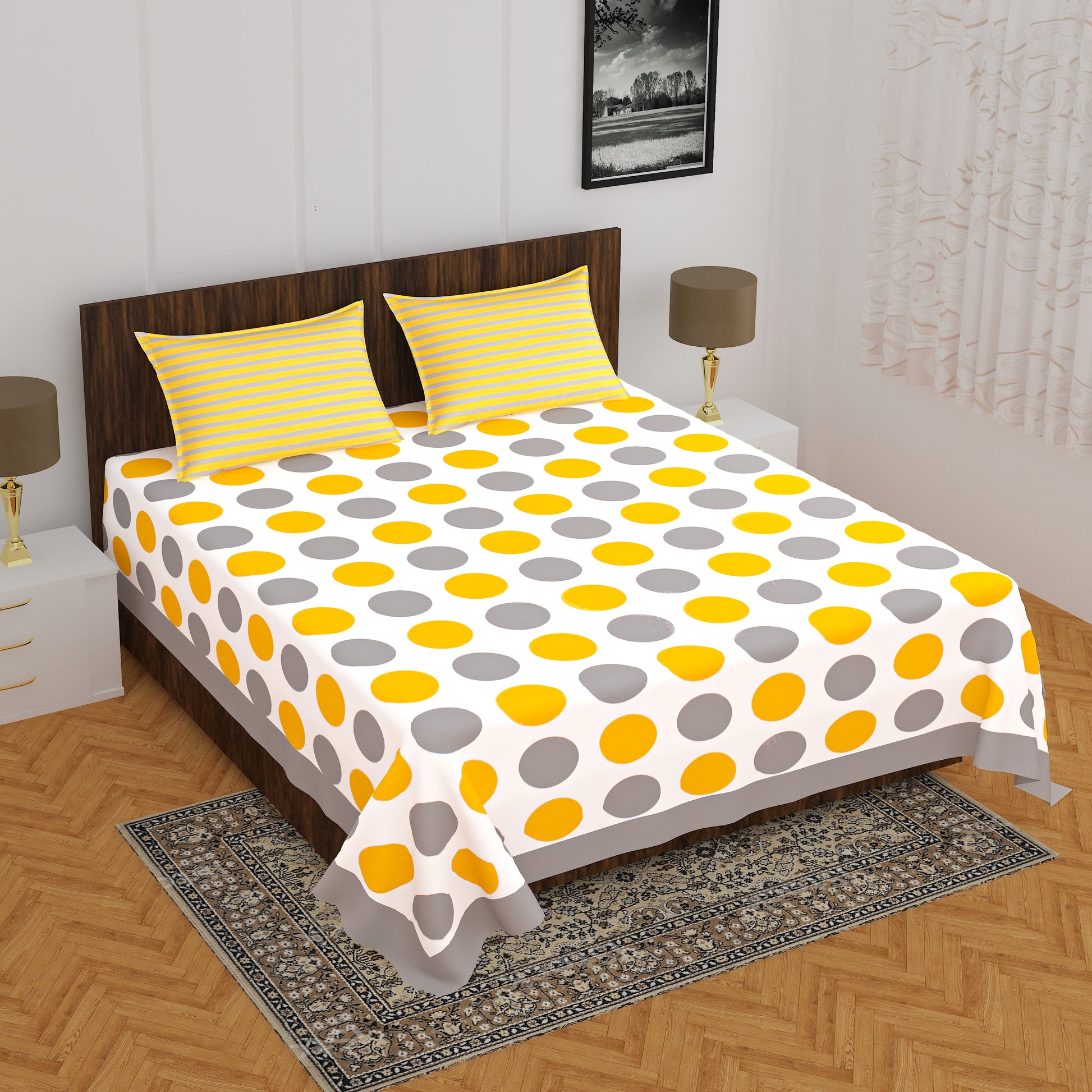 Trendy Bedsheet 100% Cotton Queen Size Bedsheet With 2 Pillow Cover www.jaipurtohome.com