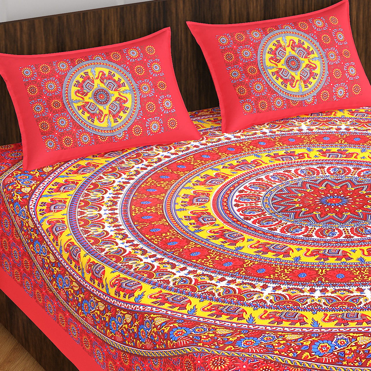 Trendy Bedsheet 100%Cotton Queen Size Bedsheet With 2 Pillow Cover www.jaipurtohome.com