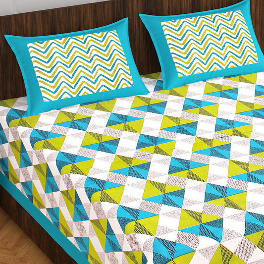 Trendy 100% Cotton Bedsheet 280-TC Cotton Queen Bedsheet With 2 Pillow Cover www.jaipurtohome.com