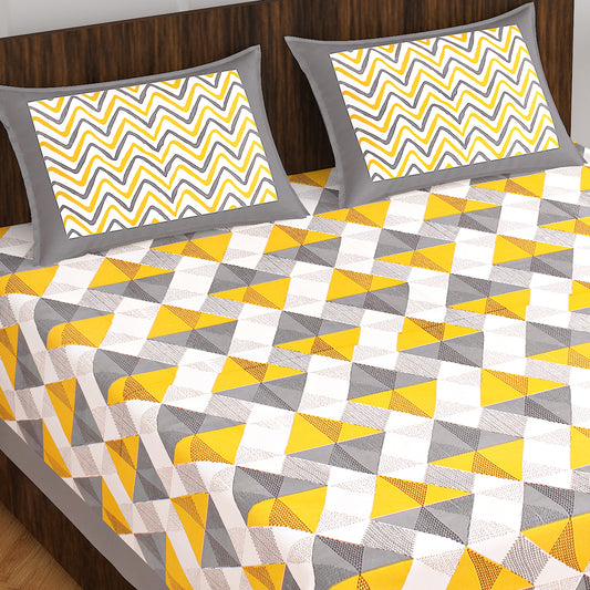 Trendy 100% Cotton Bedsheet 280-TC Cotton Queen Bedsheet With 2 Pillow Cover www.jaipurtohome.com