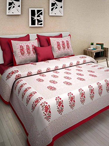 Jaipuriya 100% Cotton Bedsheet 240 -TC Cotton King Size 2 Bedsheet With 4 Pillow Cover - Bedsheet Combo Pack www.jaipurtohome.com