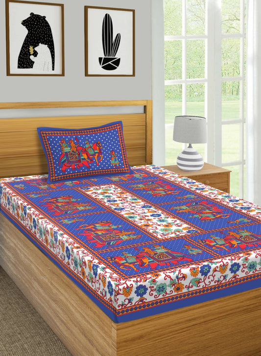 Jaipuri 100% Cotton Single Bedsheet Jaipur To Home