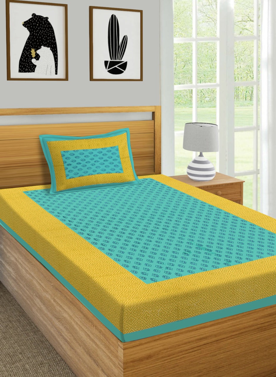 Jaipuri 100% Cotton Single Bedsheet Jaipur To Home