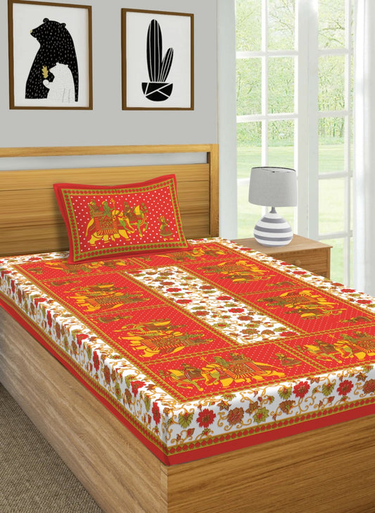 Jaipuri 100% Cotton Single Bedsheet Jaipur To Home