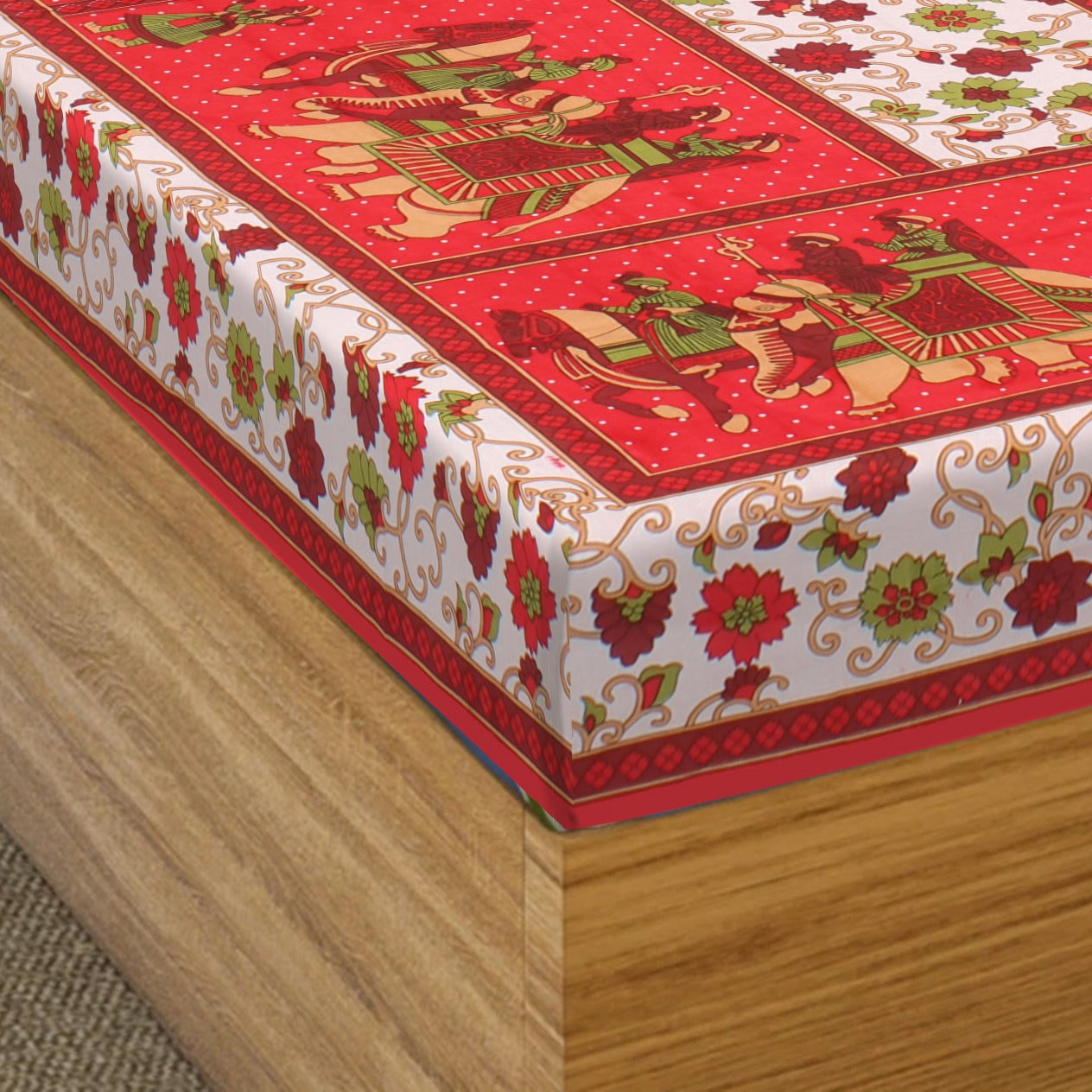 Jaipuri 100% Cotton Single Bedsheet Jaipur To Home