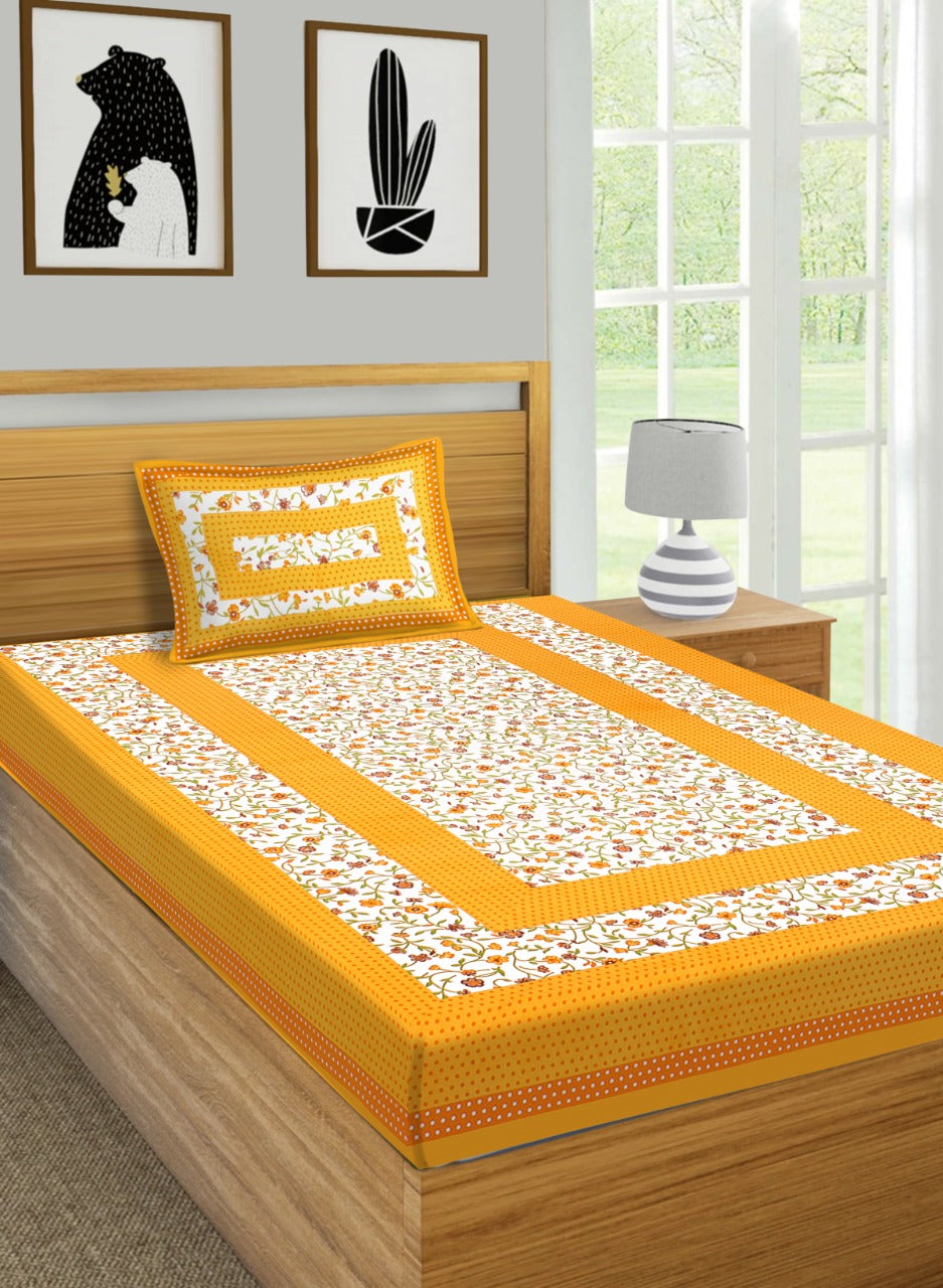 Jaipuri 100% Cotton Single Bedsheet Jaipur To Home