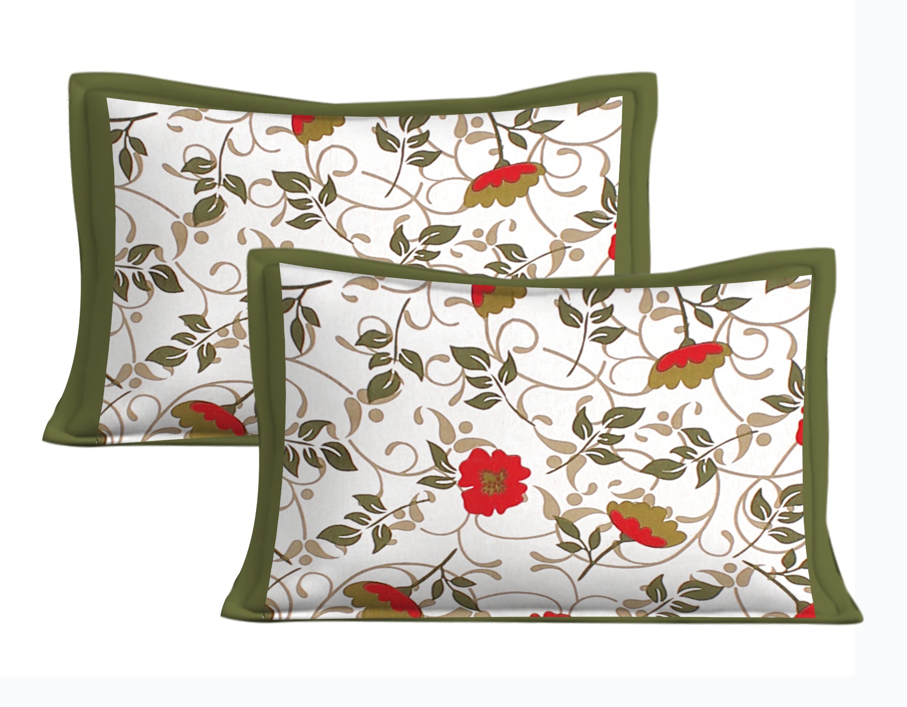 JAIPUR TO HOME 100% Cotton Traditional Jaipuri Print 1 Bedsheet with 2 Pillow Covers JAIPUR TO HOME