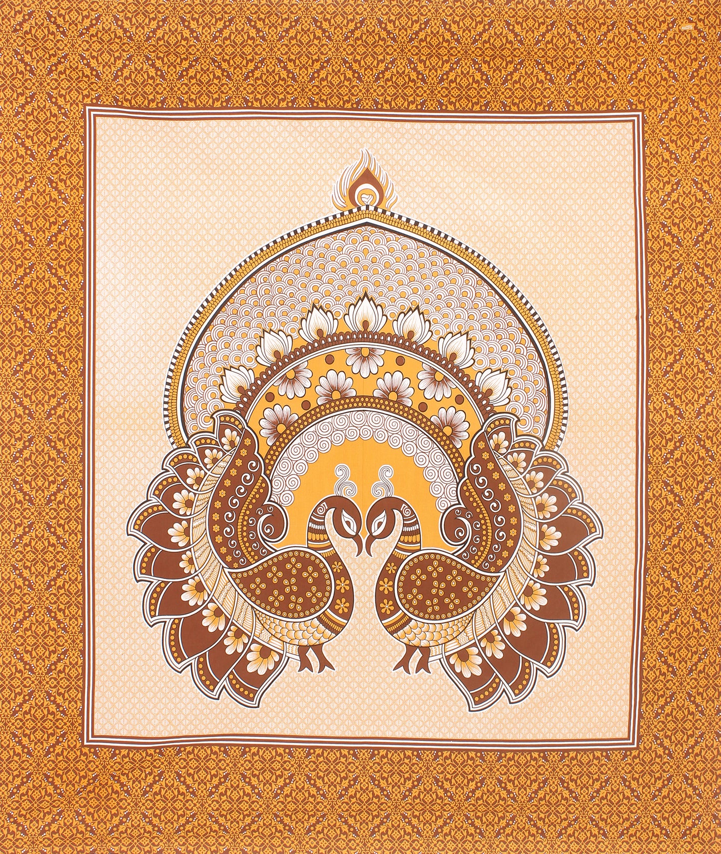 Royal Jaipuri Mayur Bedsheet 100% Cotton Queen Size Bedsheet With 2 Pillow Cover Set