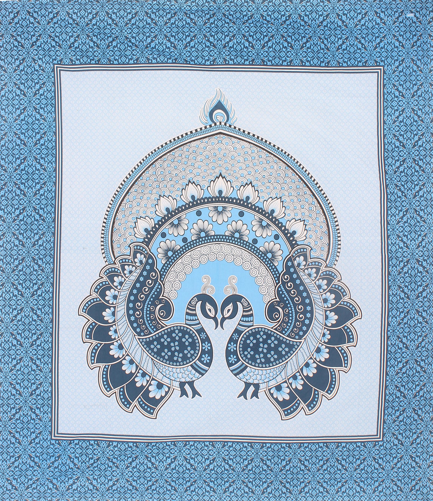 Royal Jaipuri Mayur Bedsheet 100% Cotton Queen Size Bedsheet With 2 Pillow Cover Set