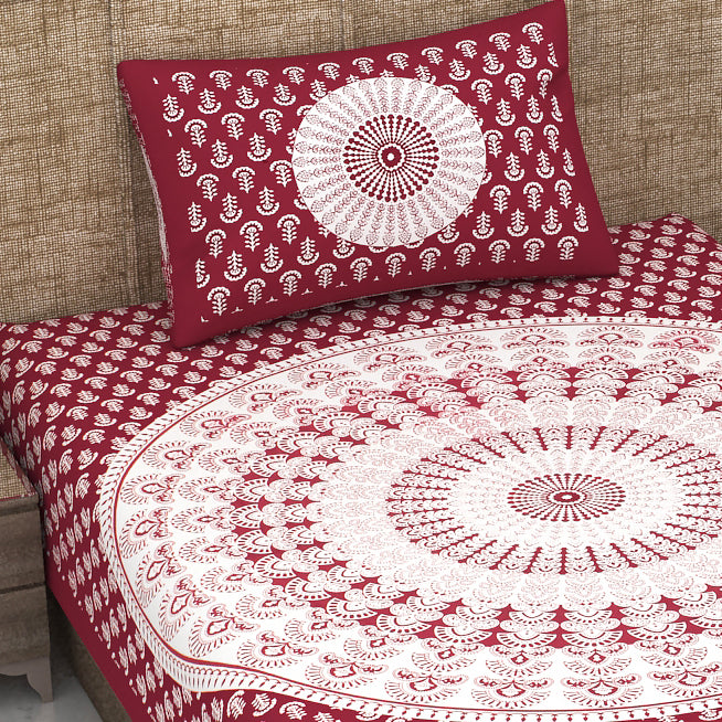 New Jaipuri Mor Pankh Jaipuri 100% Cotton Single Bedsheet