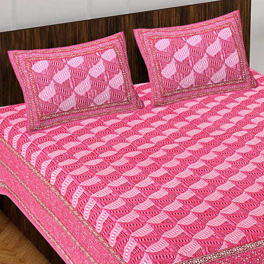 100% Cotton Cotton Queen Size Bedsheet With 2 Pillow Cover