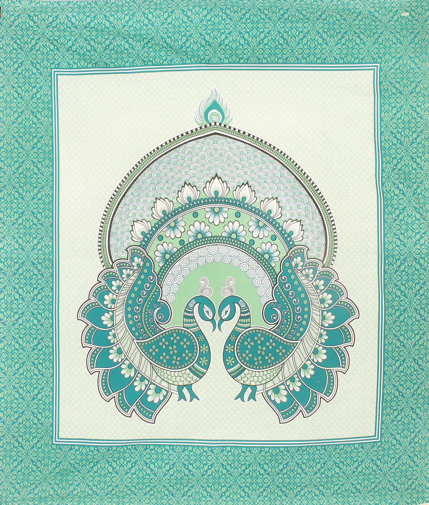 Royal Jaipuri Mayur Bedsheet 100% Cotton Queen Size Bedsheet With 2 Pillow Cover Set