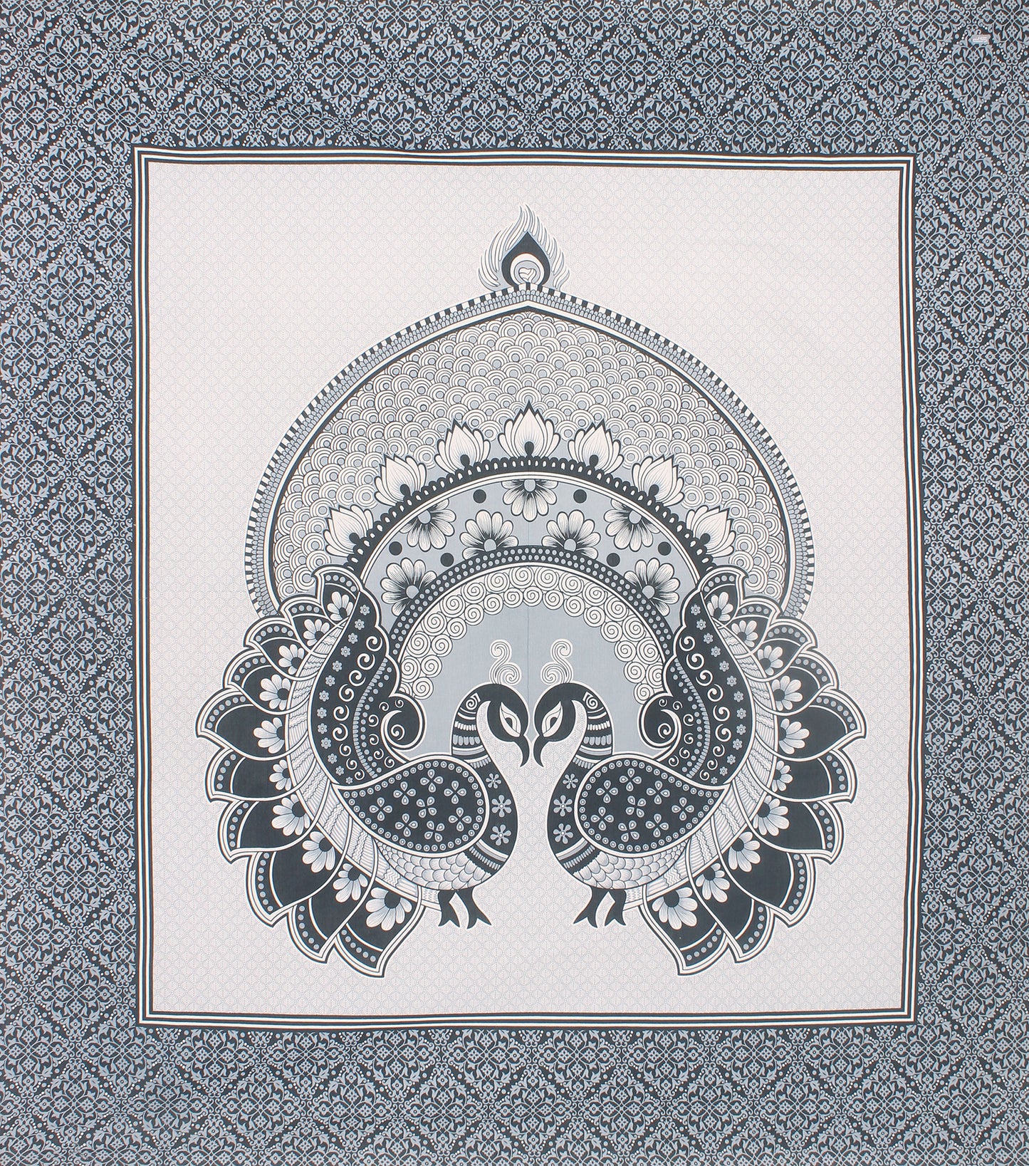 Royal Jaipuri Mayur Bedsheet 100% Cotton Queen Size Bedsheet With 2 Pillow Cover Set