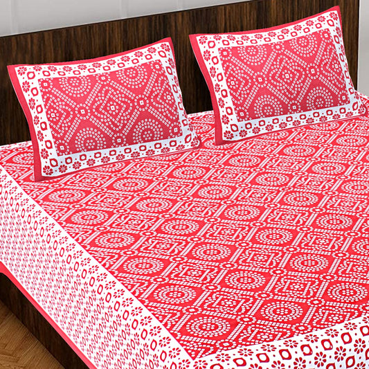 100% Cotton Cotton Queen Size Bedsheet With 2 Pillow Cover