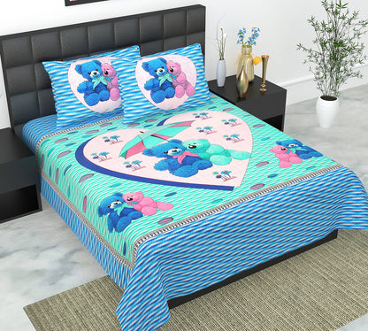 Trendy Bedsheet 100% Cotton Queen Size Bedsheet With 2 Pillow Cover Set