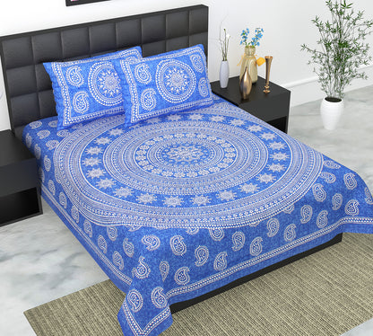 Trendy Bedsheet 100% Cotton Queen Size Bedsheet With 2 Pillow Cover Set