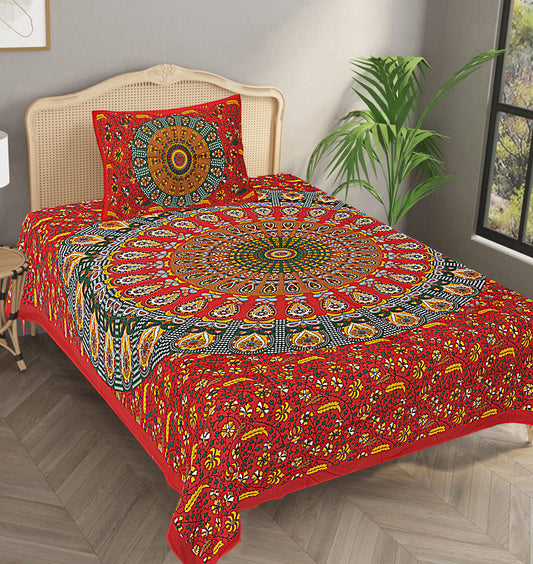 Jaipuri 100% Cotton Single Bedsheet