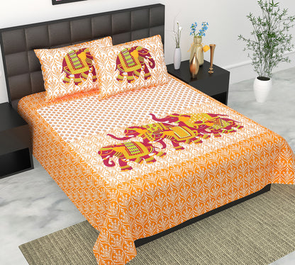Trendy Bedsheet 100% Cotton Queen Size Bedsheet With 2 Pillow Cover Set