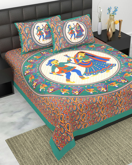 Trendy Bedsheet 100% Cotton Queen Size Bedsheet With 2 Pillow Cover Set