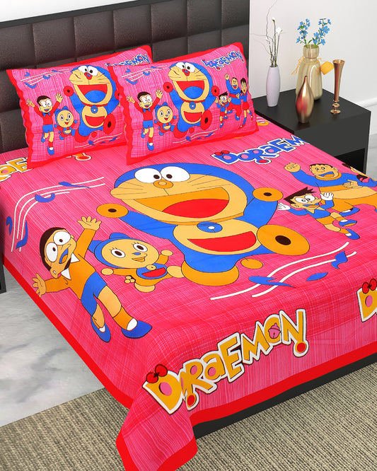 Trendy Bedsheet 100% Cotton Queen Size Bedsheet With 2 Pillow Cover Set