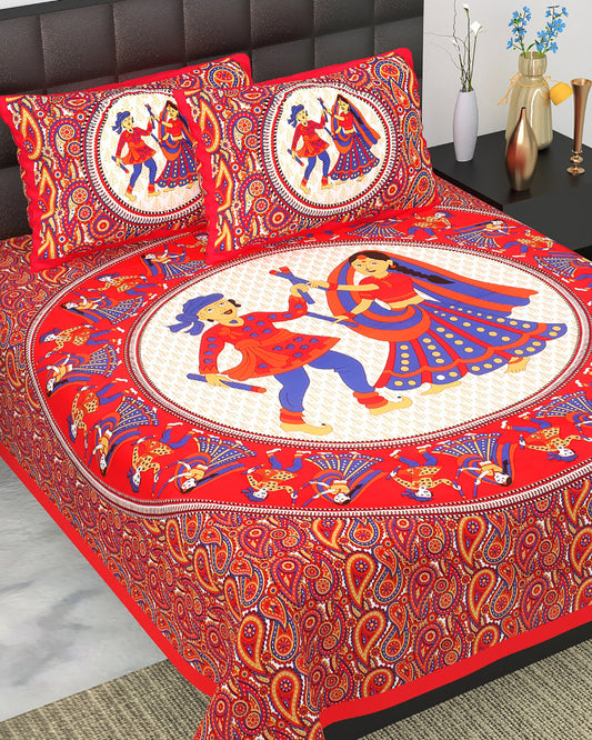 Trendy Bedsheet 100% Cotton Queen Size Bedsheet With 2 Pillow Cover Set