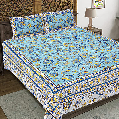 100% Cotton King Size Bedsheet with 2 Pillow Cover