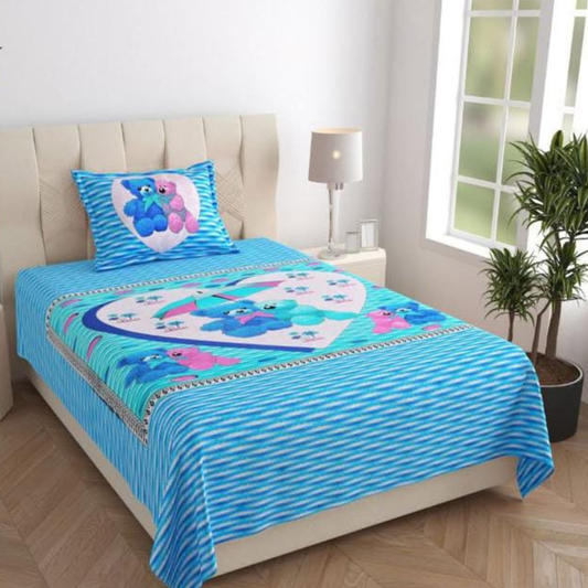 Taddy Jaipuri 100% Cotton Single Bedsheet