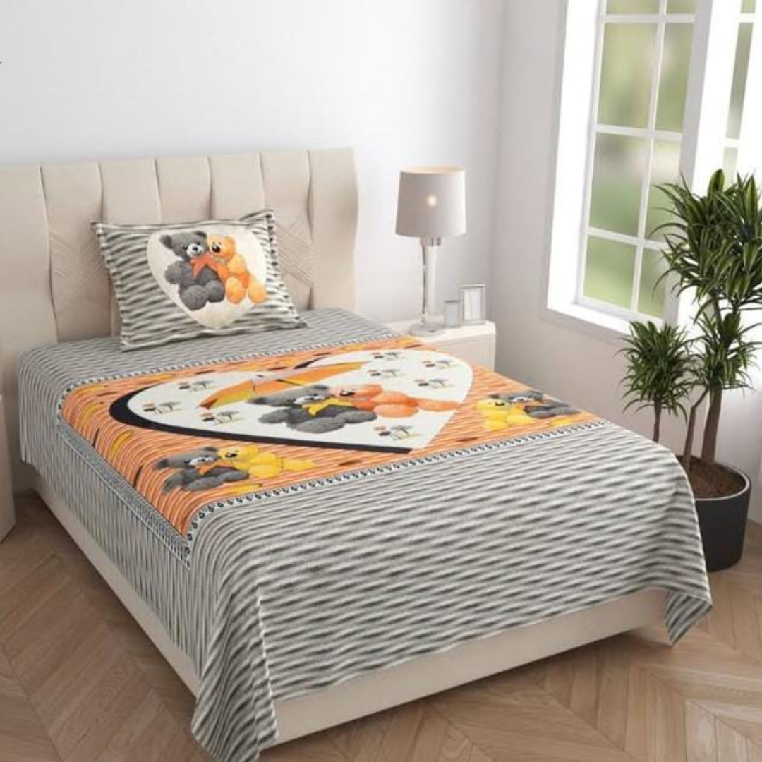 Taddy Jaipuri 100% Cotton Single Bedsheet