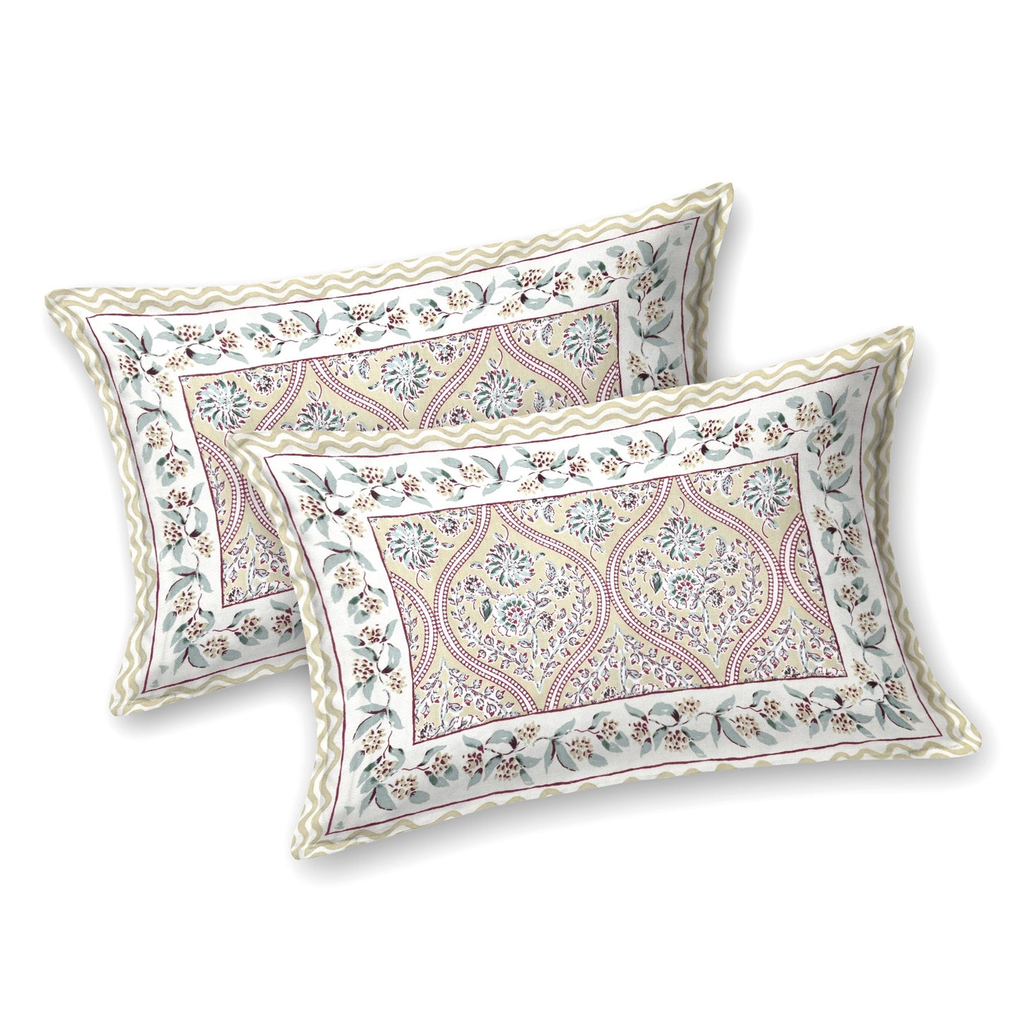 100% Cotton King Size Bedsheet with 2 Pillow Cover Set
