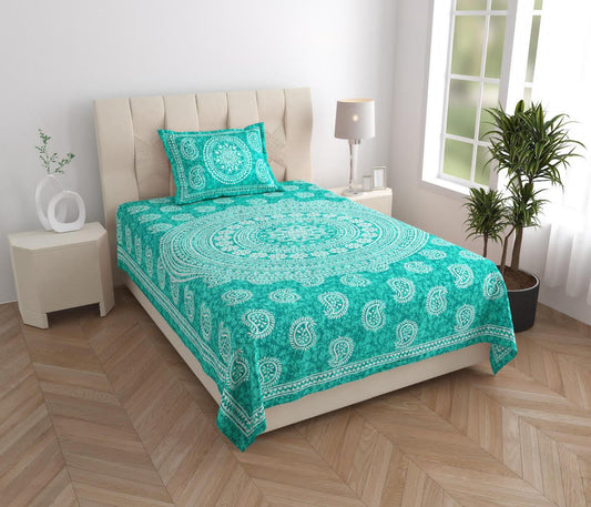 Carry Jaipuri 100% Cotton Single Bedsheet