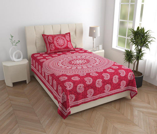 Carry Jaipuri 100% Cotton Single Bedsheet