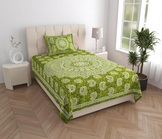 Carry Jaipuri 100% Cotton Single Bedsheet