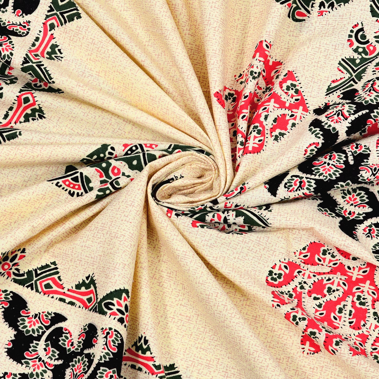 Kashis Print 100% Cotton King Size Bedsheet with 2 Pillow Cover Set