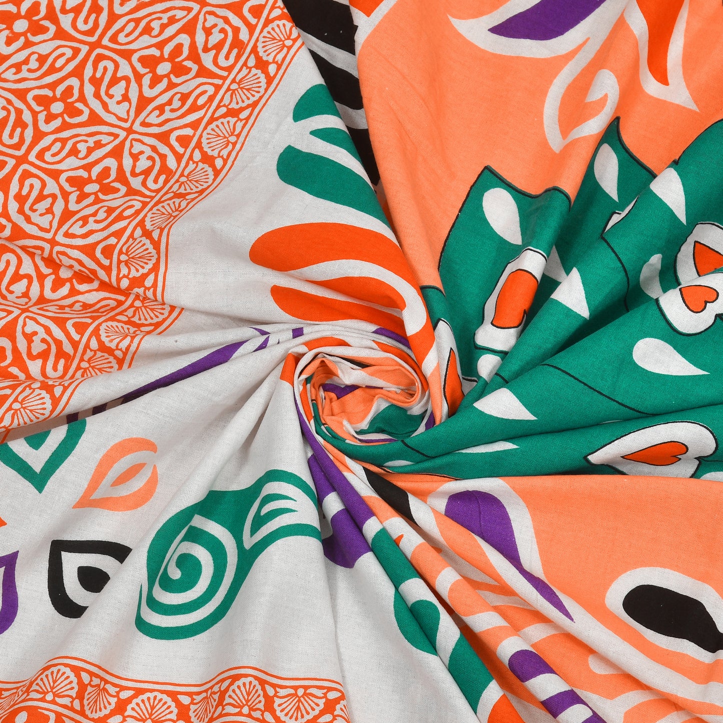 New Peacock Mandela Bedsheet 100% Cotton Queen Size Bedsheet With 2 Pillow Cover Set