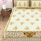 Royal Sanganeri Block Print 100% Cotton King Size Bedsheet with 2 Pillow Cover Set