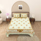 Royal Sanganeri Block Print 100% Cotton King Size Bedsheet with 2 Pillow Cover Set