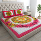 Flower Mandela Bedsheet 100% Cotton Queen Size Bedsheet With 2 Pillow Cover Set