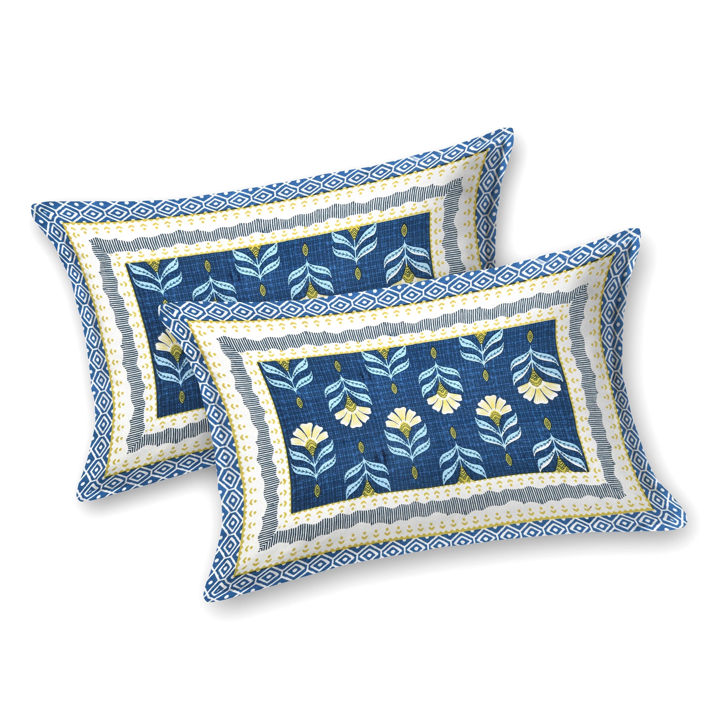 100% Cotton King Size Bedsheet with 2 Pillow Cover Set