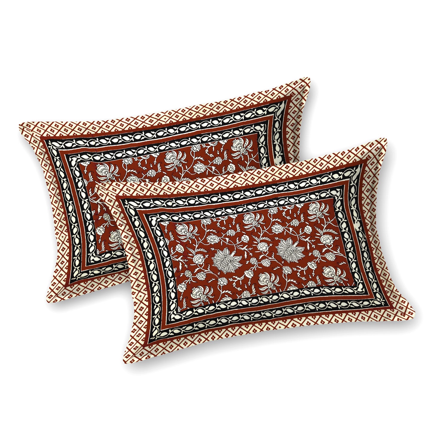 Armenia Print 100% Cotton King Size Bedsheet with 2 Pillow Cover Set