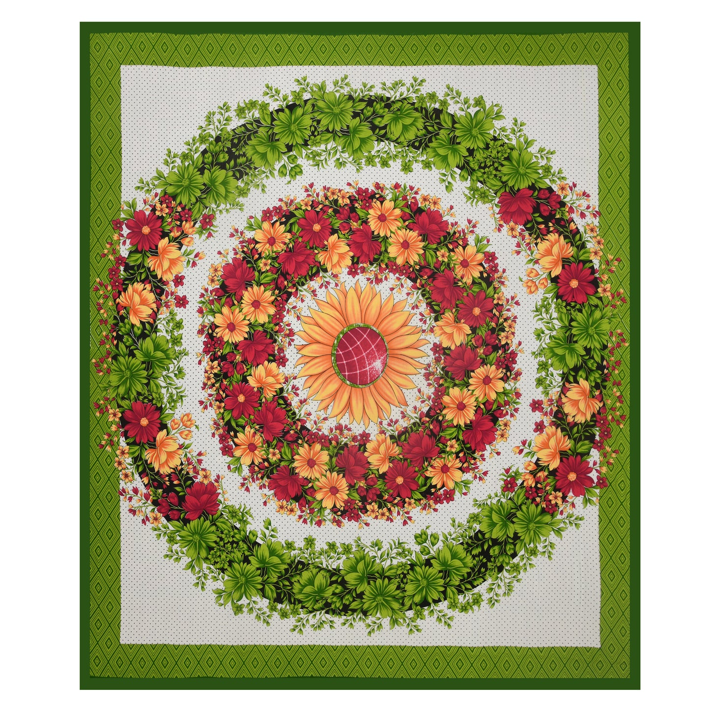 Flower Mandela Bedsheet 100% Cotton Queen Size Bedsheet With 2 Pillow Cover Set